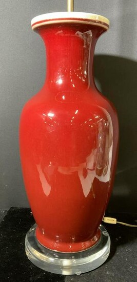 Glazed Ceramic Oxblood Lamp