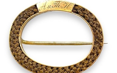 Gold-Filled Victorian Hair Jewelry Brooch