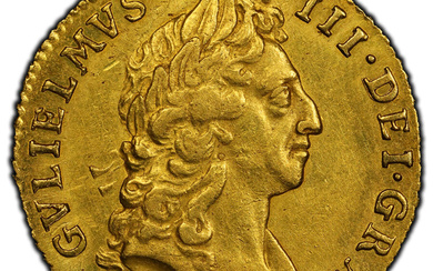 Great Britain: , William III gold Guinea 1695 AU58 PCGS,...