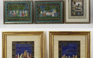 Group of Custom Framed Persian Paintings