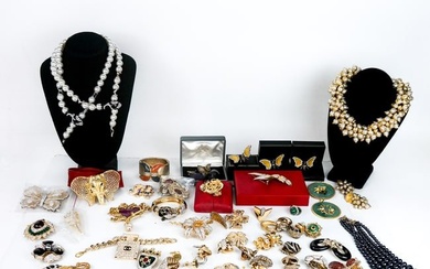 Group of Gold-Tone Costume Jewelry (70+)