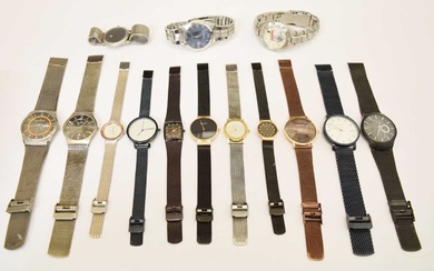 Group of fifteen fashion watches to include; Skagen, Bering, Fossil, etc