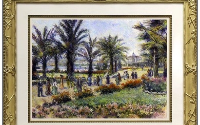 H. Claude Pissarro Original Pastel French Landscape Hand Signed Seascape Artwork