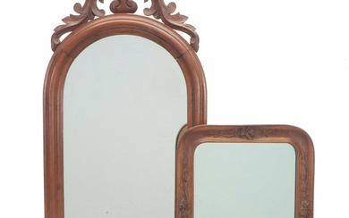 Hand-Carved Wood Wall Hanging Mirror with Floral Motif Wood Mirror