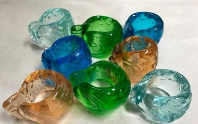 Handmade Recycled Glass Fish Napkin Ring Holders, Yacht