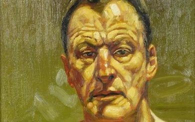 Head and shoulders portrait of Lucian Freud, Impressionist o...