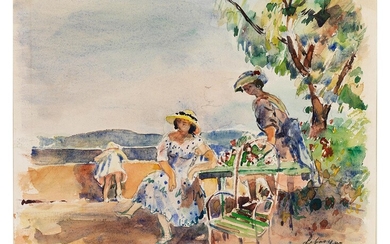 Henri Baptiste Lebasque, 1865 Champigné – 1937 Le Connet, Sur la terrasse