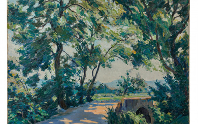 Henri PERSON 1876- 1926 Paysage au pont