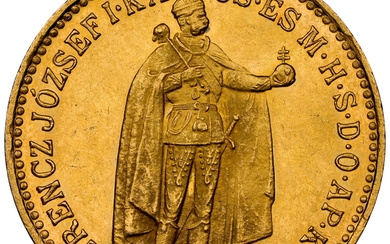 Hungary: , Franz Joseph I gold 10 Korona 1910-KB MS64 NGC,...