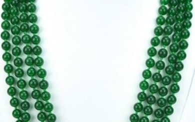 Impressive 104 Inch Nephrite Jade Necklace