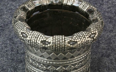 India, Gujarat, silver cuff cylindrical bracelet, 'Kambi Kadla’,...