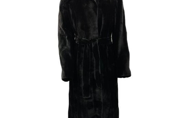 J. Mendel Paris Black Sheared Mink Fur Maxi Coat w/