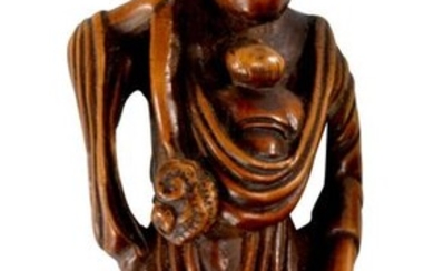 Japan - EDO period (1603-1868) Large wooden netsuke,...