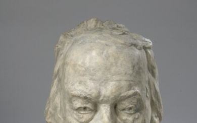 Jean-Georges ACHARD (1871-1934) Masque de Victor Hugo Épreuve en plâtre. Signé G Achard. H. 30...
