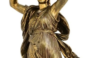 Jean-Louis Gregoire (French, 1840-1890), Tambourine Dancer Bronze Sculpture