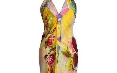 Jean Paul Gaultier Dress Lush Flowers Feather Light