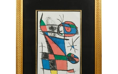 Joan Miro 1893-1983 Le Chat Heureux Litho Print