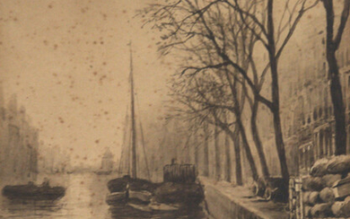 Johannes Christiaan Karel Klinkenberg (Dutch, 1852-1924) - Canal, Watercolor on Paper.