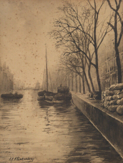 Johannes Christiaan Karel Klinkenberg (Dutch, 1852-1924) - Canal, Watercolor on Paper.