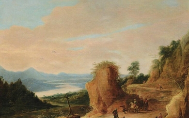 Joos de Momper (1564-1635), Paesaggio con viandanti