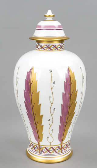 Art Nouveau lidded vase, KPM Berlin