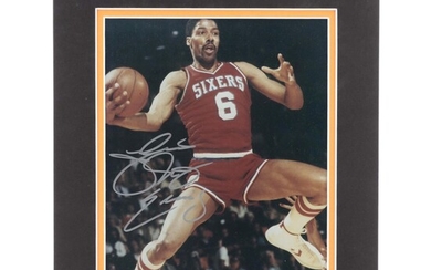 Julius Erving Signed "Dr. J" Philadelphia 76ers NBA Basketball Photo Print, COA