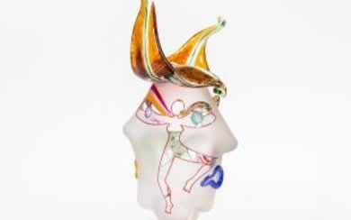 Kurt and Lynda Carlson (American) Abstract Art Glass Portrait Sculpture