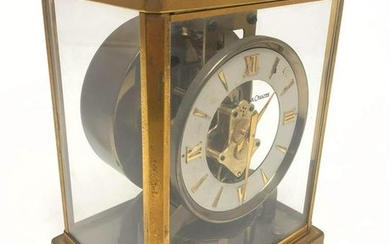LE COULTRE Brass and Glass Atmos Desk Clock.