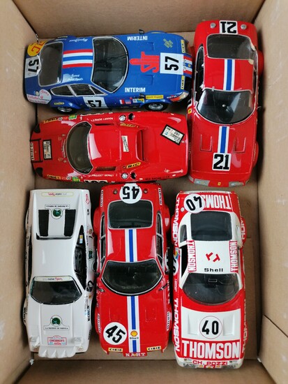 LOT de 6 véhicules, métal, échelle 1/43 : 2x Provence Moulage Ferrari Daytona 1x Verem...