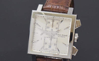 LOUIS ERARD chronographe-bracelet La Karree, automatique, Suisse vers 2005, boîtier en acier inoxydable avec bracelet...