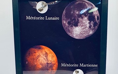 LUNAR AND MARTIAN METEORITES! Achondrite Meteorite - Height: 10 mm - Width: 10 mm - 1.98 g - (4)