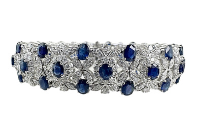 Ladies Diamond and Sapphire Bracelet
