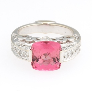 Ladies' Gold, Pink Tourmaline and Diamond Fashion Ring