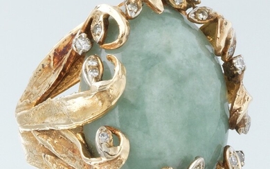 Ladies' Jade and Diamond Ring