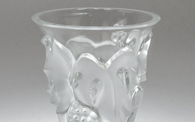 Lalique France "Samur" Frosted Art Glass Vase
