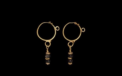 Large Parthian Gold Earring Pair