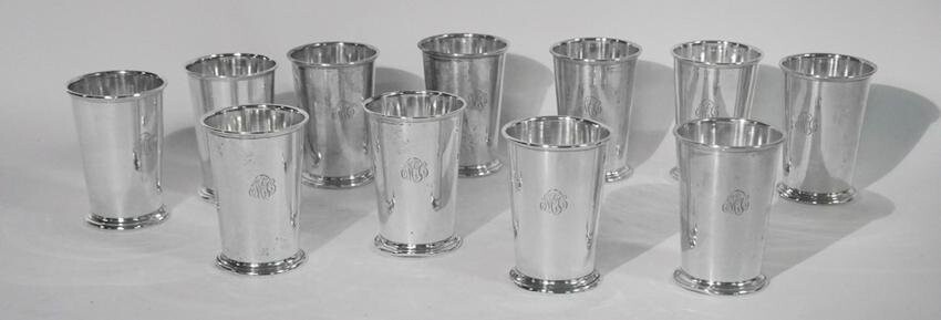 Large Set Sterling Silver Mint Julep Cups