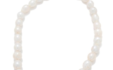 Large graduating Pearls and a beautiful Sterling Silver Clasp encrusted...