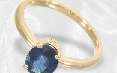 Like new sapphire gold ring, very beautiful sapphire of approx. 1.4ct