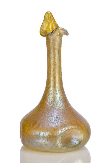 Loetz, a 'Papillon' iridescent glass vase with 'rose-sprinkler' neck c.1900...