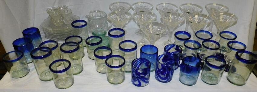 Lot Clear & Colored Glass Items