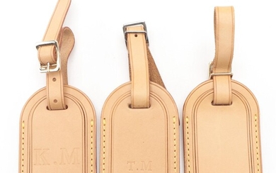 Louis Vuitton Monogrammed Luggage Tags in Vachetta Leather