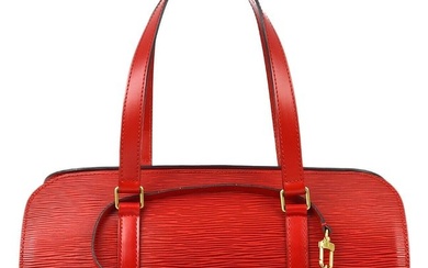 Louis Vuitton Red Epi Soufflot Handbag M52227 MI0092