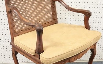 Louis XV Provincial Caned Fauteuil, 19th C.