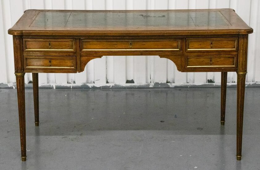 Louis XVI Style Walnut Bureau Plat Desk