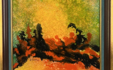 Loulou SCHILD (1943) "Composition d'une forêt automnale" 1994 Huile sur toile Signée et datée (19)94...