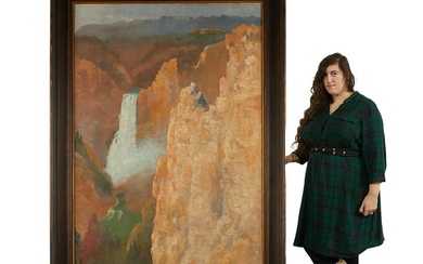 Lrg John Fery "Lower Falls, Yellowstone" Painting