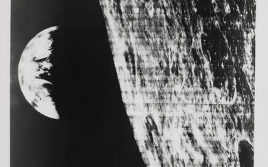 [Lunar Orbiter I] The first Earthrise in the history of humankind. NASA,...