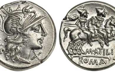 M. Atilius Saranus, Denarius, Rome, 148 BC; AR (g 4,02;...