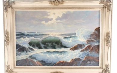 M.C. (Malcolm) Waite, Seascape, Oil on Canvas